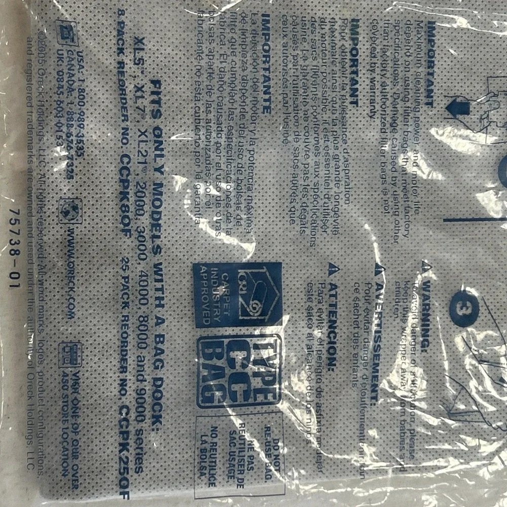 Oreck Lot Of (4)Vacuum Bags/2 Belts/ 2 Air Purifier Filters And VariedScent Tabs